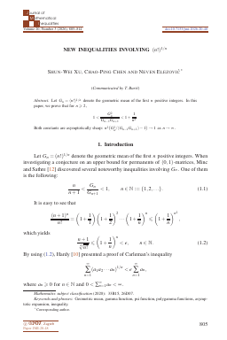 First page of New inequalities involving (n!)1/n