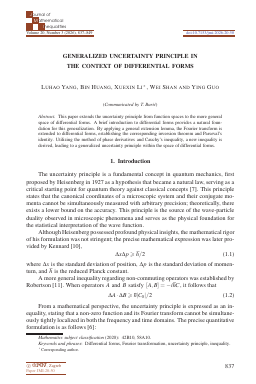 First page of Generalized uncertainty principle in the context of differential forms